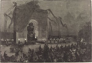 Funeral of Victor Hugo. The Vigil by Auguste Lepère after Henri Louis Scott