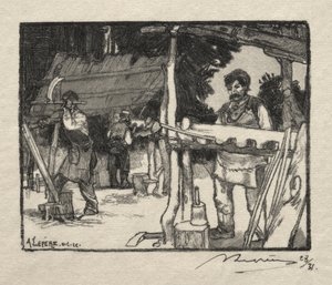 The Lath Maker by Auguste Louis Lepère