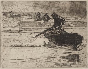 Fishermen Fleeing before the Storm by Auguste Louis Lepère