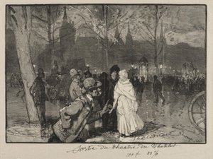 Exit from the Théâtre du Châtelet by Auguste Louis Lepère