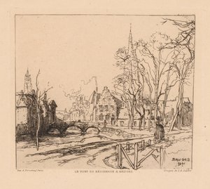 The Béguinage Bridge in Bruges by Auguste Louis Lepère