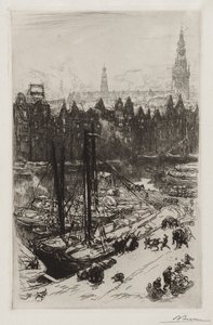 Amsterdam, View of Victoria Hotel by Auguste Louis Lepère