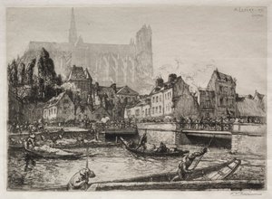 Arrival of Vegetables - Amiens by Auguste Louis Lepère