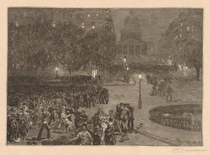 Bois du Monde: Les Troubles du Quartier Latin, 1882 by Auguste Louis Lepère