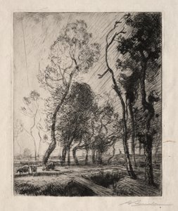 Sunset Behind the Trees by Auguste Louis Lepère