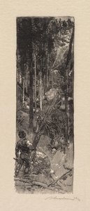 Fontainebleau Forest: Cutting of Pines, 1890 by Auguste Louis Lepère
