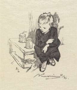 Fontainebleau Forest: The Boy with the Slowworm by Auguste Louis Lepère
