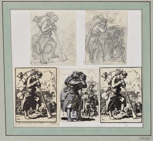 The Retreat after Charleroi... by Auguste Louis Lepère