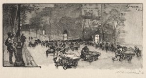 Le Boulevard, au Coin du Fauborg Montmartre by Auguste Louis Lepère