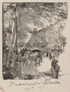 Le Boulevard près du Vaudeville by Auguste Louis Lepère