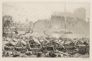 Le Grande Marché aux Pommes, 1917 by Auguste Louis Lepère
