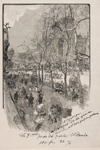 Les Boulevards, near the Porte St. Denis by Auguste Louis Lepère