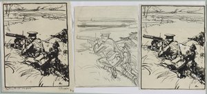 English Machine Gunners by Auguste Louis Lepère