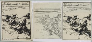 English Machine Gunners by Auguste Louis Lepère