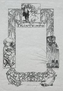 Paris Almanac, 1897: Decorative Border, Spring by Auguste Louis Lepère