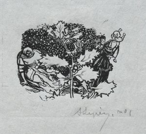 Paris Almanac, 1897: Tail-piece, Winter by Auguste Louis Lepère