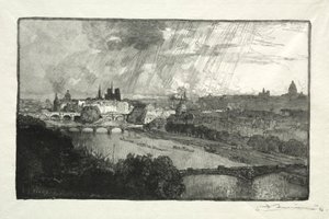 Paris, View from the Pavilion of Flora by Auguste Louis Lepère