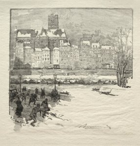 Quay of the City Hall by Auguste Louis Lepère