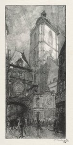 Rouen Illustrated: La Gros Horloge, 1888 by Auguste Louis Lepère