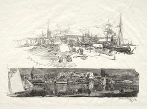 Rouen Illustrated: The New Quays - The Isle La Croix by Auguste Louis Lepère