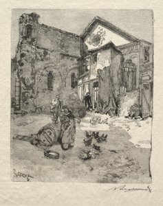 St. Julien le Pauvre: Le Portail by Auguste Louis Lepère