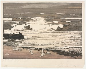 The Breaking Waves, Tide of September 1901 by Auguste Louis Lepère