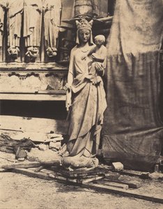 Virgin and Child Sculpted by Geoffroy-Dechaume, Cathedral of Notre-Dame by Auguste Mestral