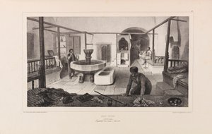 Tatar bath, Rest room. From Voyage dans la Russie by Anatole de Demidoff by Auguste Raffet