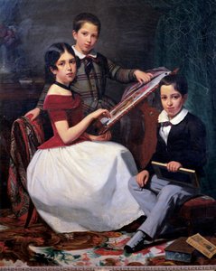 The Children of Councilor Joaquin Torquato Alves Ribeiro by Auguste Roquemont
