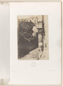 Column in the forecourt of the Church of the Holy Sepulchre in Jerusalem by Auguste Salzmann