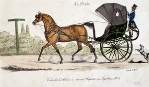 Cabriolet of the workshops of Thomas Baptiste - engraving by Valmont