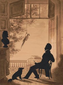 Silhouette Profile of Artist Charles Fenderich by Augustin Amant Constant Fidele Edouart