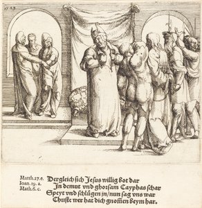 Christ is Mocked, and Caiaphas Rends His Garments by Augustin Hirschvogel