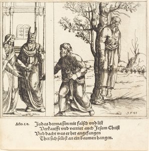 Judas Returns the Thirty Pieces of Silver by Augustin Hirschvogel