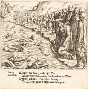 Moses Closing the Red Sea by Augustin Hirschvogel