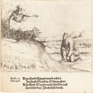 Moses and the Burning Bush by Augustin Hirschvogel