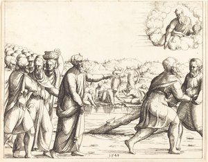 The Lord Sweetens the Waters of Marah by Augustin Hirschvogel