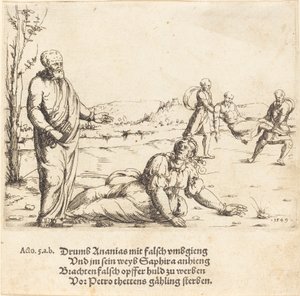 The Punishment of Ananias and Sapphira, 1549 by Augustin Hirschvogel