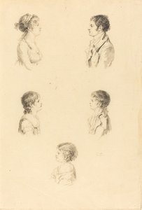 Five Busts by Augustin de Saint Aubin