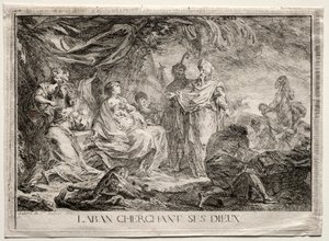 Laban Searching for His Gods by Augustin de Saint Aubin