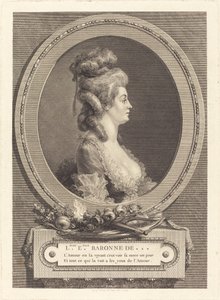 Louise Emilie Baroness of *** by Augustin de Saint Aubin