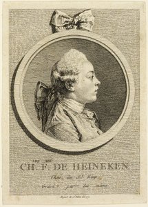 Portrait of Charles Frederick de Heincken by Augustin de Saint Aubin