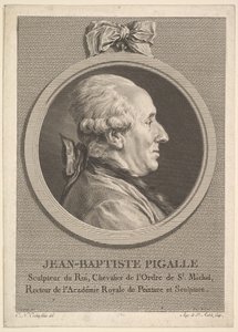 Portrait of Jean-Baptiste Pigalle by Augustin de Saint Aubin
