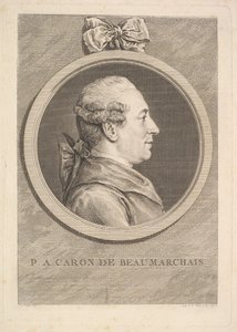 Portrait of P.A. Caron de Beaumarchais by Augustin de Saint Aubin