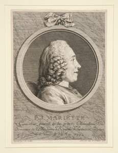 Portrait of P.J. Mariette by Augustin de Saint Aubin