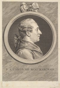 Portrait of P. A. Caron de Beaumarchais by Augustin de Saint Aubin