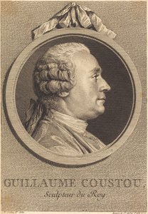 Guillaume Coustou by Augustin de Saint Aubin after Charles Nicolas Cochin II