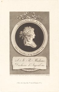 Marie-Thérèse-Charlotte, Duchess of Angoulême by Augustin de Saint Aubin after Piat Joseph Sauvage