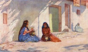 Biskra, Oulid-Nail Women Making Henna Wash by Augustine Fitzgerald