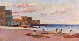 Evening upon the Beach of the Marina of Ischia by Augustine Fitzgerald